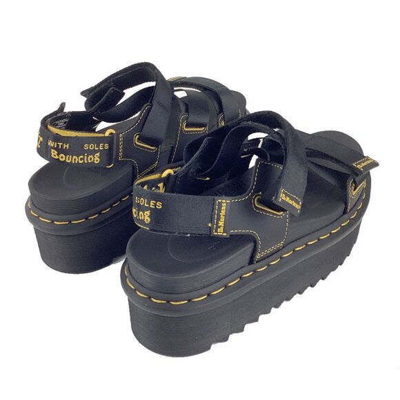 Dr Martens Kimber Hydro Leather Platform Sandal Black - Picture 5 of 11